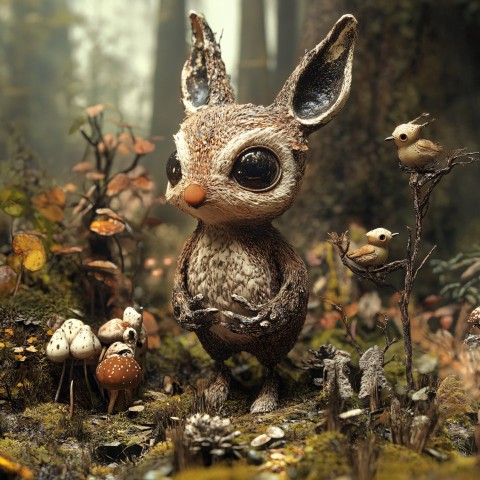 3D Forest Animals in Dark Fantasy Style