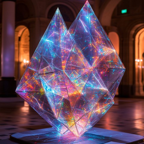 Amorphous Object with Fiber Optic Sierpinski Triangles