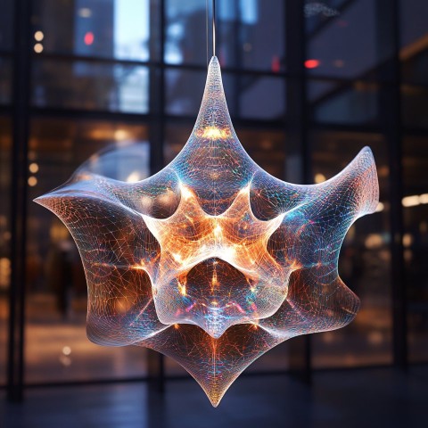 Free-Floating Amorphous Object with Fiber Optic Triangles