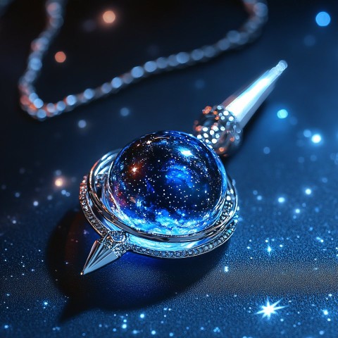 Anime Necklace with Planet Pendant and Sword Accent