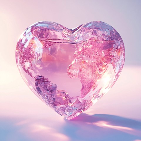 Crystal Heart with Soft Glowing Colors