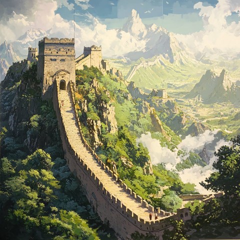 Majestic View of the Great Wall in High Detail