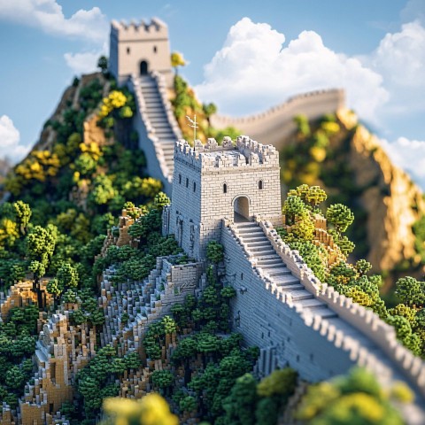 Majestic Ultra-Clear View of the Great Wall of China