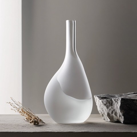 Curved Glass Bottle Inspired by Swiss Alps Nature