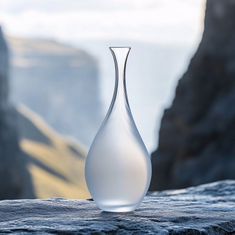 Glass Bottle Inspired by Swiss Alps Curves Design