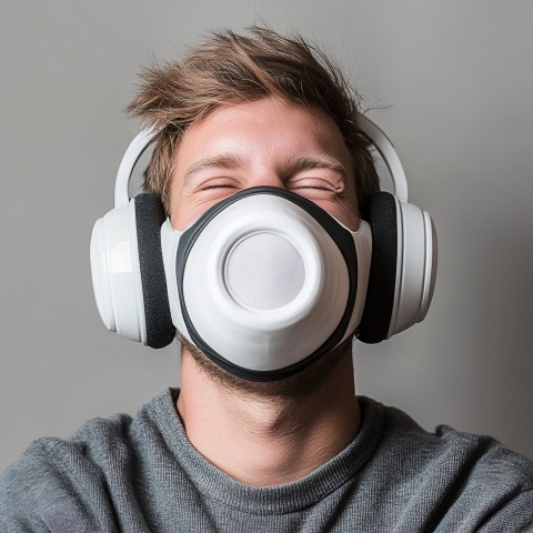 Sneezing Sound-Proof Mask with a Goofy Round Design