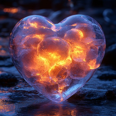 Glowing Heart Radiating Warm, Peaceful Aura Light