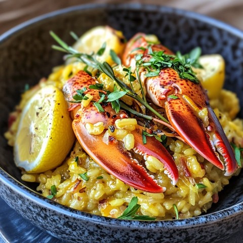 Lemon Butter Lobster Risotto Recipe Image