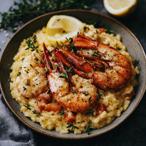 Lemon Butter Lobster Risotto with Fresh Herbs