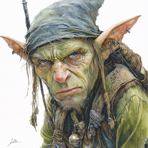 Fantasy Goblin Thief Portrait in Wayne Reynolds Style