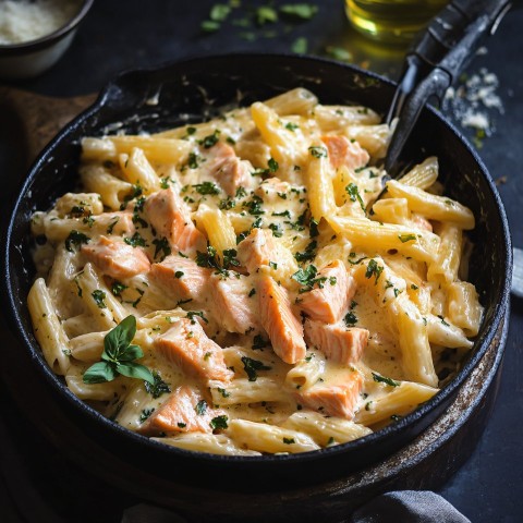 Creamy Salmon Pasta with Herbs and Lemon