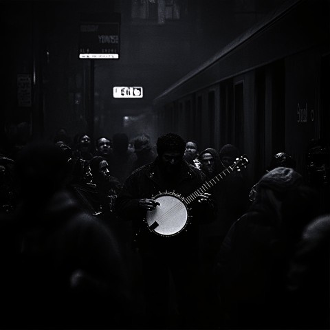 A Crowd Booing a Subway Banjo Musician