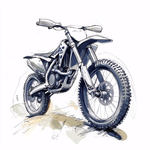 Enduro Bike Design Sketch with Detailed Features