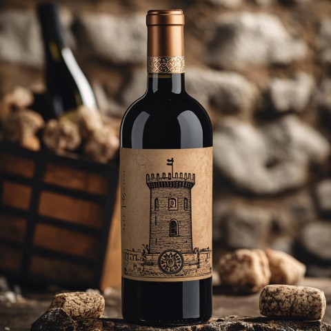 Marchesi dal Molino Wine Label with Medieval Tower Logo