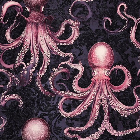 Octopus and Squid Tile Pattern Illustration