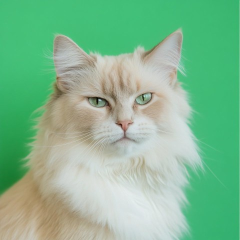 Grumpy Cat on Green Background