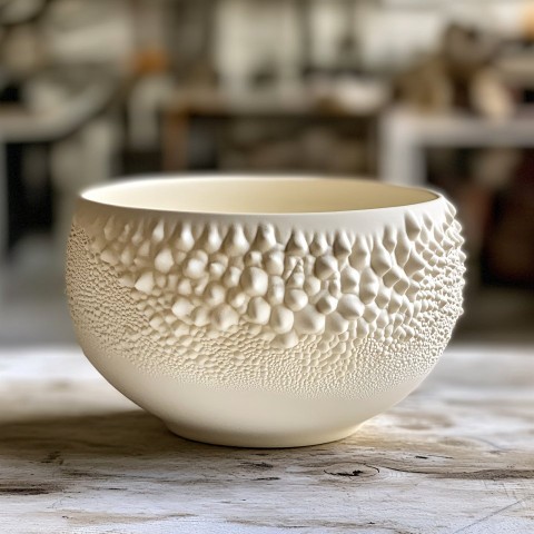 Ceramic Bowl with Cholla Cactus Texture Design