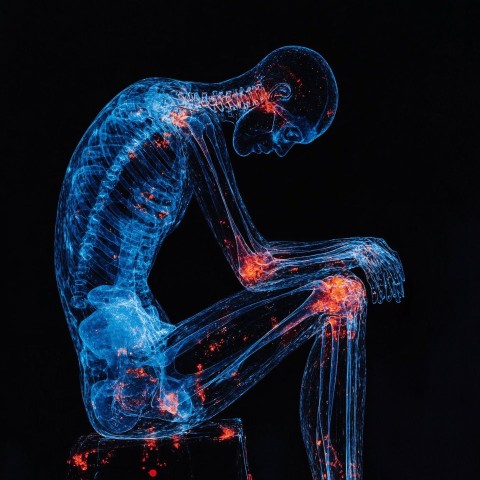 Chronic Fatigue Insomnia Symbolism X-ray Dark Background