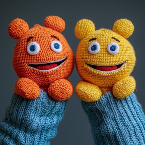 Hands Forming Puppets Gesture in Creative Style