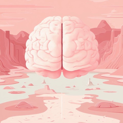 Abstract Split Brain in Weird Surreal Landscape