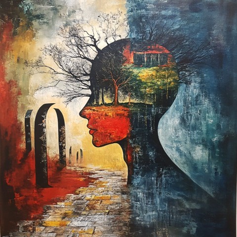 Surrealism Painting Depicting the Inner State of Mental Health