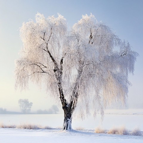 Christmas Decorated Willow Tree in Festive Setting