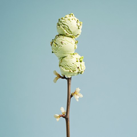 Pistachio Ice Cream Editorial Photography Shot