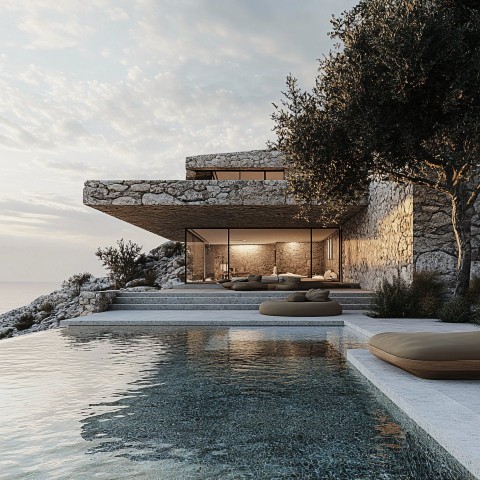 Stone Villa in Kythos Island with Infinity Pool