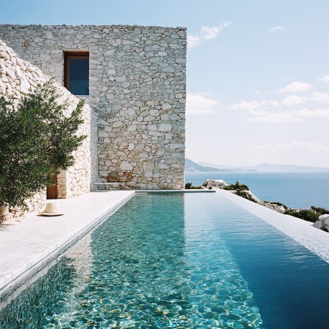 Stone Villa with Infinity Pool in Greece