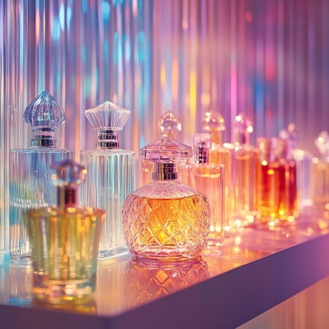 Luxury Perfume Bottles with Elegant Lighting Display