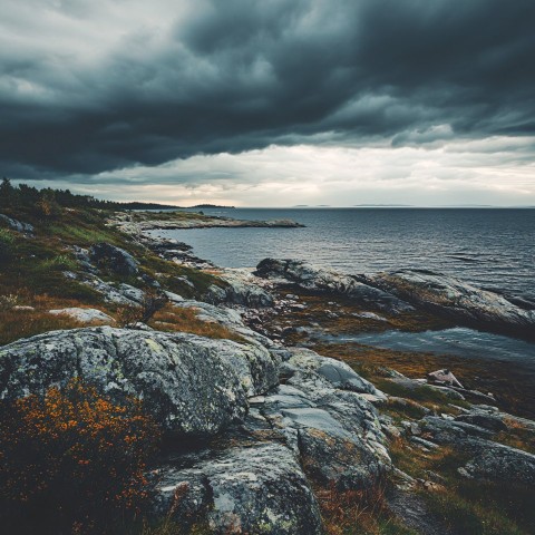 West Coast of Sweden During a Stormy Sea