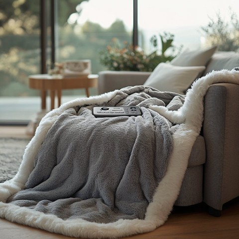 Electric Blanket on Armchair in Modern Living Room Setting