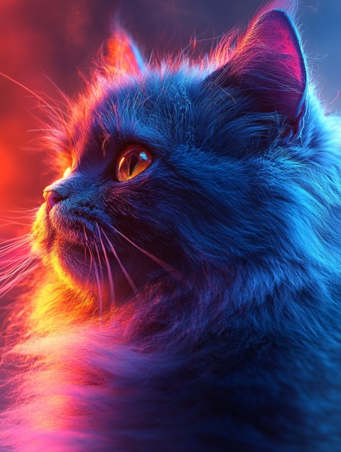 Persian Cat with Stunning Blue Fur