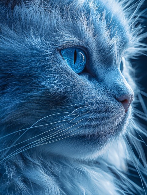 Persian Cat with Beautiful Blue Fur