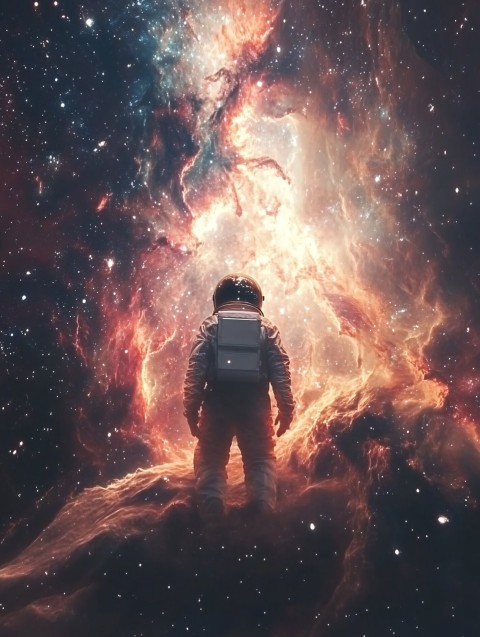 Chinese Astronaut Gazing at the Cosmos