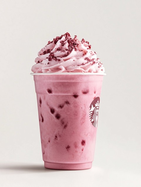 Starbucks Pink Drink Against White Background