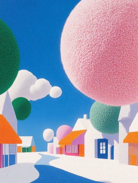 Whimsical Streets of Clouds and Candy