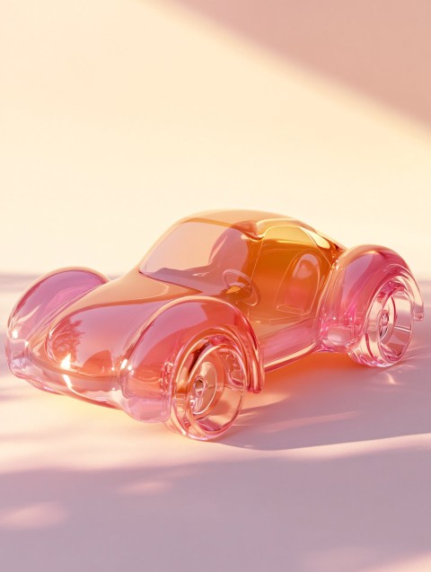 Retro Jelly Car on White Background