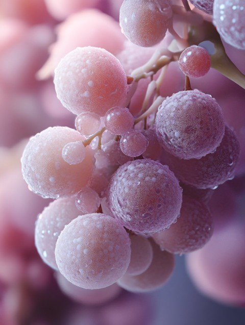 Fuzzy Grape Cluster Object in Light Lavender HD Photo