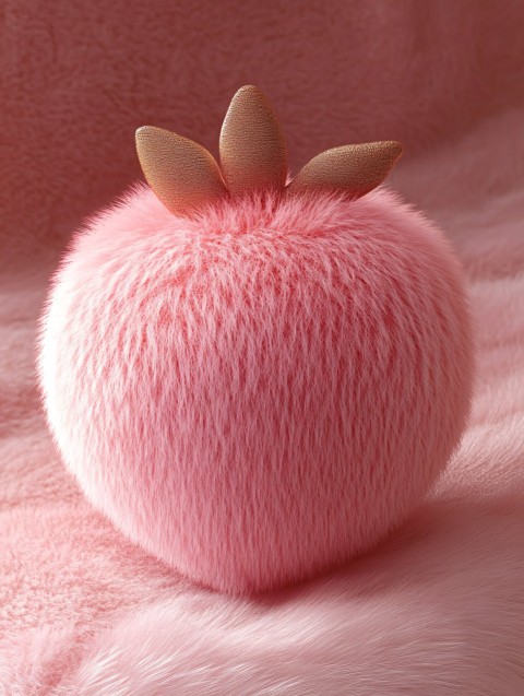 Cute Fuzzy Pink Strawberry HD Photography Image