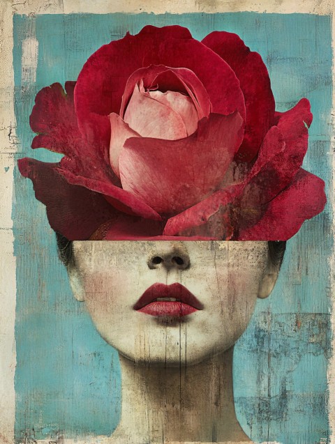 Facerose by Catrin Welz-Stein: Surreal Floral Artwork